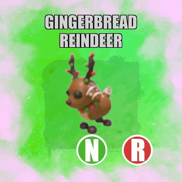 Gingerbread Reindeer NEON RIDE Adopt Me